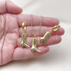 Juego de Arete y Dije de Adulto 10.341.0017 Oro Laminado, Diseño de Zapato, Pulido, Tono Dorado