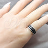 Anillo de Hombre 01.63.0637.07 Acero Inoxidable, Diseño de Cruz y Triple, Esmaltado Negro, Tono Plateado (Size 7)