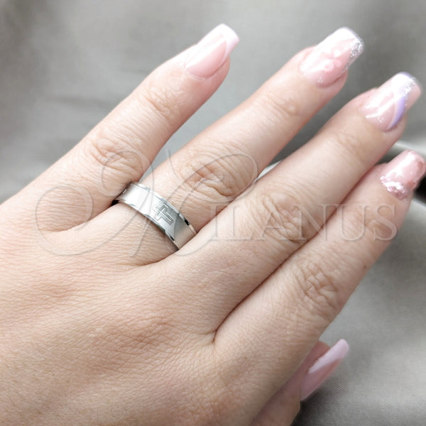 Anillo de Hombre 01.63.0646.06 Acero Inoxidable, Diseño de Cruz, Mate, Tono Plateado (Size 6)