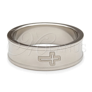 Anillo de Hombre 01.63.0646.06 Acero Inoxidable, Diseño de Cruz, Mate, Tono Plateado (Size 6)