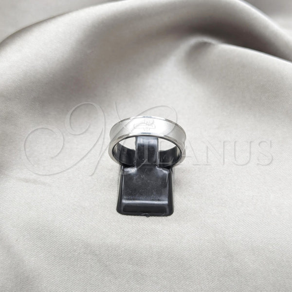 Anillo de Hombre 01.63.0646.06 Acero Inoxidable, Diseño de Cruz, Mate, Tono Plateado (Size 6)