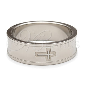 Anillo de Hombre 01.63.0646.08 Acero Inoxidable, Diseño de Cruz, Mate, Tono Plateado (Size 8)