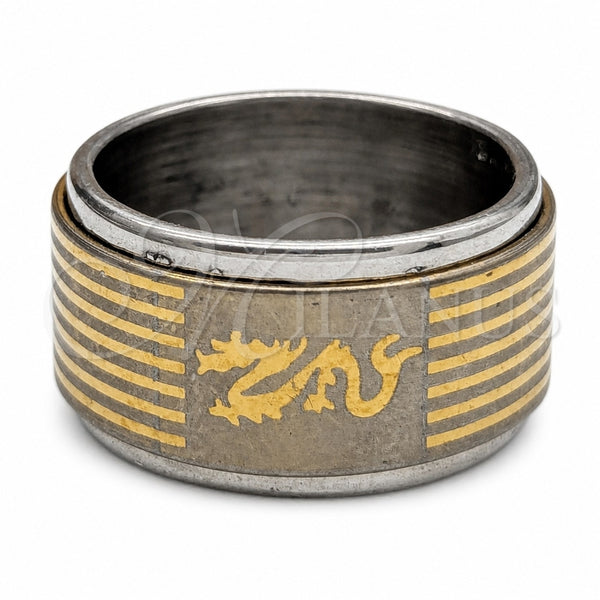 Anillo de Hombre 01.63.0647.08 Acero Inoxidable, Diseño de Amor y Duplo, Pulido, Tono Dorado (Size 8)
