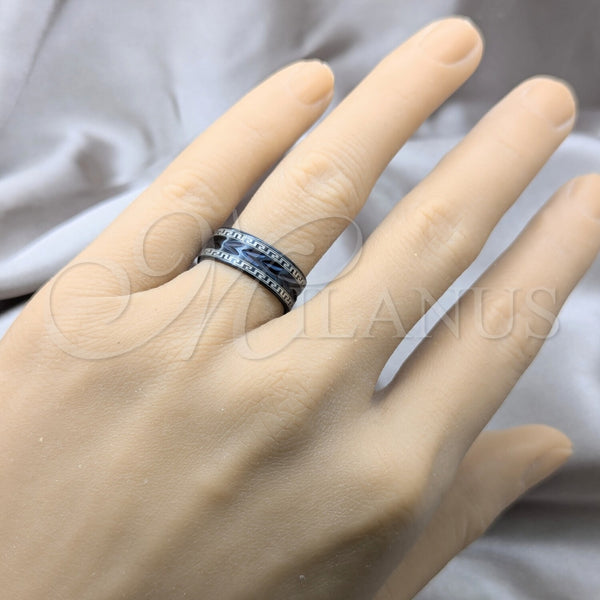 Anillo de Hombre 01.63.0649.06 Acero Inoxidable, Pulido Negro, Rodinado Negro (Size 6)