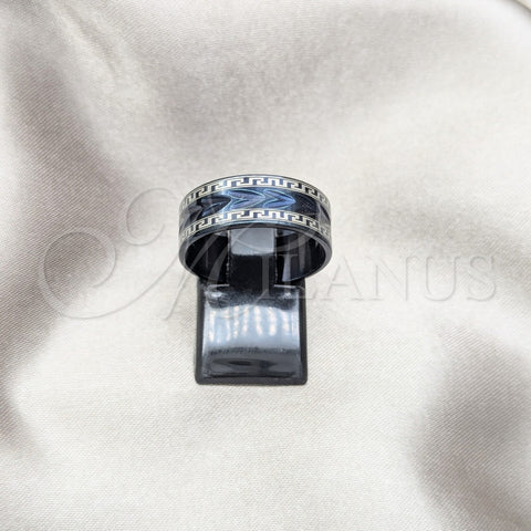 Anillo de Hombre 01.63.0649.07 Acero Inoxidable, Pulido Negro, Rodinado Negro (Size 7)