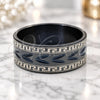 Anillo de Hombre 01.63.0649.08 Acero Inoxidable, Pulido Negro, Rodinado Negro (Tamaño 8)