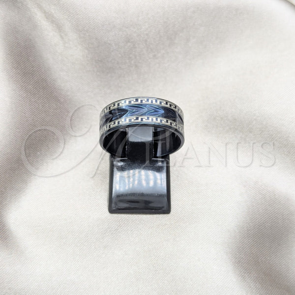 Anillo de Hombre 01.63.0649.08 Acero Inoxidable, Pulido Negro, Rodinado Negro (Size 8)