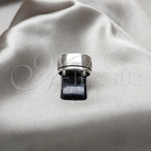 Anillo de Hombre 01.63.0650.08 Acero Inoxidable, Diseño de Duplo, Pulido Negro, Tono Plateado (Size 8)