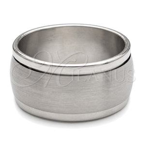 Anillo de Hombre 01.63.0650.08 Acero Inoxidable, Diseño de Duplo, Pulido Negro, Tono Plateado (Size 8)