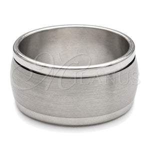 Anillo de Hombre 01.63.0650.06 Acero Inoxidable, Pulido Negro, Tono Plateado (Size 6)