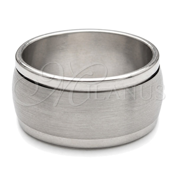 Anillo de Hombre 01.63.0650.06 Acero Inoxidable, Pulido Negro, Tono Plateado (Size 6)