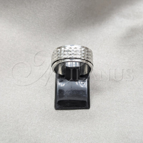 Anillo de Hombre 01.63.0651.04 Acero Inoxidable, Diseño de Duplo, Pulido, Tono Plateado (Size 4)