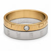 Anillo de Hombre 01.63.0652.10 Acero Inoxidable, Diseño de Duplo, con Blanca Cristal, Pulido, Tono Dorado (Size 10)