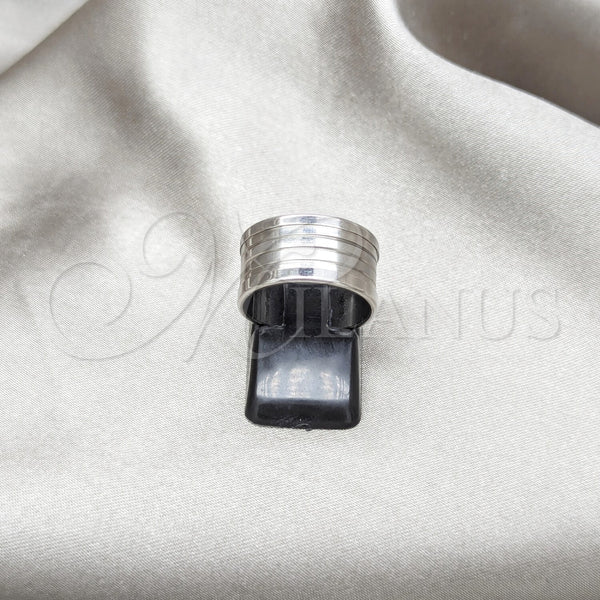 Anillo de Hombre 01.63.0655.06 Acero Inoxidable, Pulido Negro, Tono Plateado (Size 6)