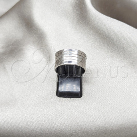 Anillo de Hombre 01.63.0655.06 Acero Inoxidable, Pulido Negro, Tono Plateado (Size 6)