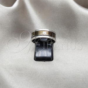 Anillo de Hombre 01.63.0657.07 Acero Inoxidable, Diseño de Trébol de Cuatro Hojas y Triple, Esmaltado Violeta, Tono Plateado (Size 7)