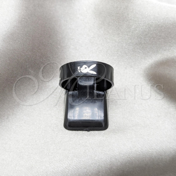 Anillo de Hombre 01.63.0658.10 Acero Inoxidable, Diseño de Estrella y Serpiente, Pulido Negro, Rodinado Negro (Size 10)