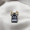 Anillo Elegante 01.63.0659.09 Acero Inoxidable, con Blanca Zirconia Cubica, Pulido, Tono Dorado (Size 9)