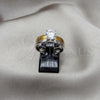 Anillo Elegante 01.63.0660.10 Acero Inoxidable, con Blanca Zirconia Cubica, Pulido, Tono Dorado (Size 10)