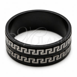 Anillo de Hombre 01.63.0663.07 Acero Inoxidable, Pulido Negro, Rodinado Negro (Size 7)