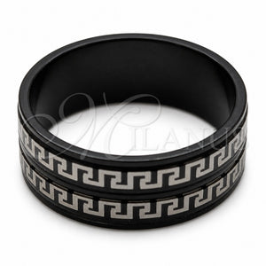 Anillo de Hombre 01.63.0663.07 Acero Inoxidable, Pulido Negro, Rodinado Negro (Tamaño 7)