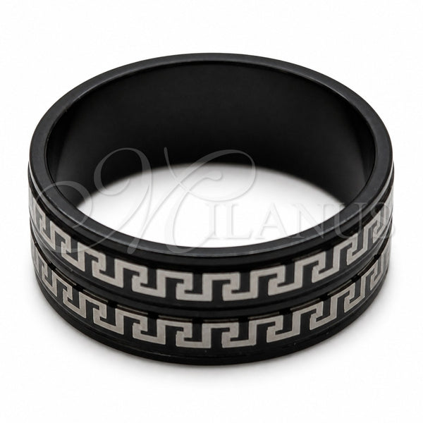 Anillo de Hombre 01.63.0663.07 Acero Inoxidable, Pulido Negro, Rodinado Negro (Tamaño 7)