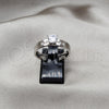Anillo Elegante 01.63.0665.10 Acero Inoxidable, con Blanca Zirconia Cubica, Pulido, Tono Plateado (Size 10)
