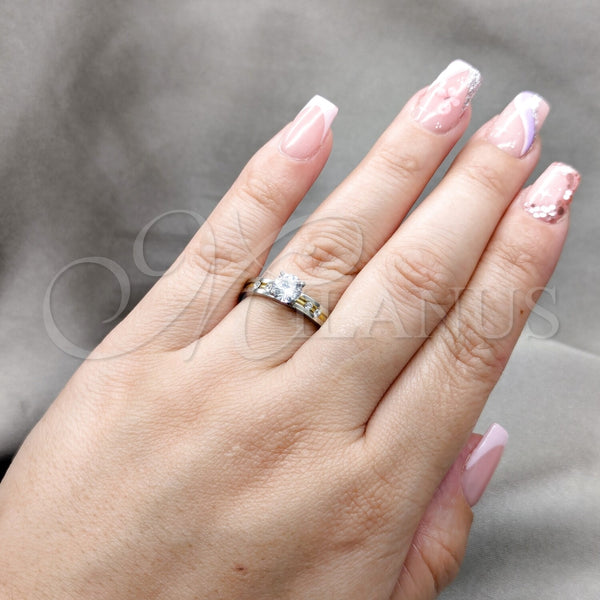 Anillo Elegante 01.63.0666.11 Acero Inoxidable, con Blanca Zirconia Cubica, Pulido, Tono Plateado (Size 11)