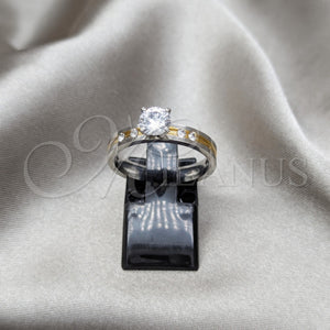 Anillo Elegante 01.63.0666.11 Acero Inoxidable, con Blanca Zirconia Cubica, Pulido, Tono Plateado (Size 11)