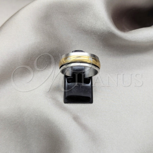 Anillo de Hombre 01.63.0668.07 Acero Inoxidable, Diseño de Duplo, Pulido, Tono Dorado (Size 7)