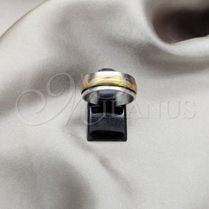 Anillo de Hombre 01.63.0668.08 Acero Inoxidable, Diseño de Duplo, Pulido, Tono Dorado (Size 8)