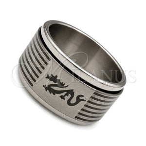 Anillo de Hombre 01.63.0671.09 Acero Inoxidable, Diseño de Flor y Escorpión, Pulido, Tono Plateado (Size 9)