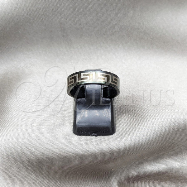 Anillo de Hombre 01.63.0672.05 Acero Inoxidable, Pulido Negro, Rodinado Negro (Size 5)