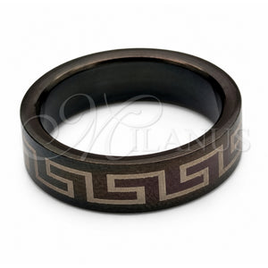 Anillo de Hombre 01.63.0672.05 Acero Inoxidable, Pulido Negro, Rodinado Negro (Size 5)