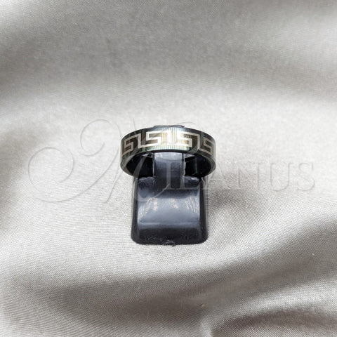 Anillo de Hombre 01.63.0672.05 Acero Inoxidable, Pulido Negro, Rodinado Negro (Size 5)