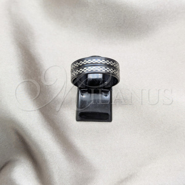 Anillo de Hombre 01.63.0673.08 Acero Inoxidable, Pulido Negro, Rodinado Negro (Size 8)