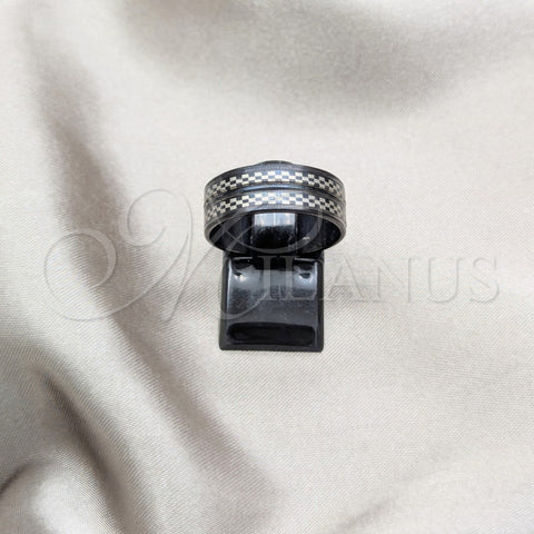 Anillo de Hombre 01.63.0673.08 Acero Inoxidable, Pulido Negro, Rodinado Negro (Size 8)
