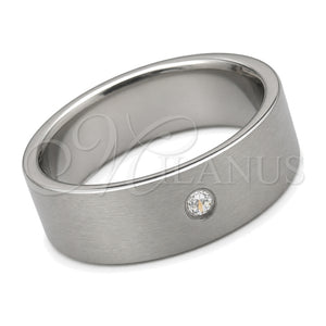 Anillo de Hombre 01.63.0674.05 Acero Inoxidable, con Blanca Cristal, Mate Negro, Tono Plateado (Size 5)