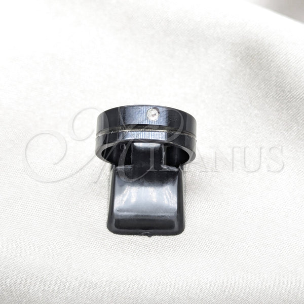 Anillo de Hombre 01.63.0675.06 Acero Inoxidable, con Blanca Cristal, Pulido Negro, Rodinado Negro (Size 6)