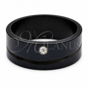Anillo de Hombre 01.63.0675.06 Acero Inoxidable, con Blanca Cristal, Pulido Negro, Rodinado Negro (Size 6)