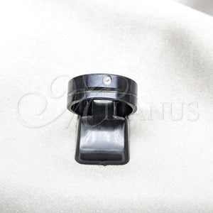 Anillo de Hombre 01.63.0675.09 Acero Inoxidable, con Blanca Cristal, Pulido Negro, Rodinado Negro (Size 9)