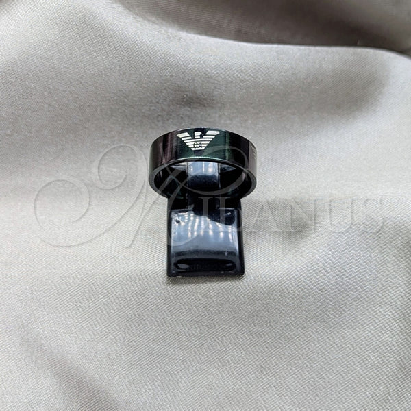 Anillo de Hombre 01.63.0676.08 Acero Inoxidable, Pulido Negro, Rodinado Negro (Size 8)