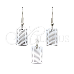 Juego de Arete y Dije de Adulto 10.63.0661 Acero Inoxidable, Pulido Multicolor, Tono Plateado