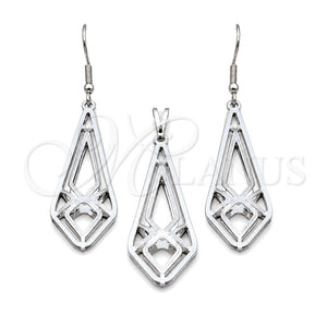 Juego de Arete y Dije de Adulto 10.63.0662 Acero Inoxidable, Pulido Multicolor, Tono Plateado