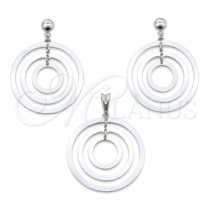 Juego de Arete y Dije de Adulto 10.63.0663 Acero Inoxidable, Pulido Multicolor, Tono Plateado