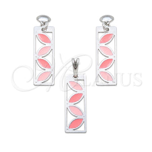 Juego de Arete y Dije de Adulto 10.63.0665 Acero Inoxidable, Esmaltado Multicolor, Tono Plateado