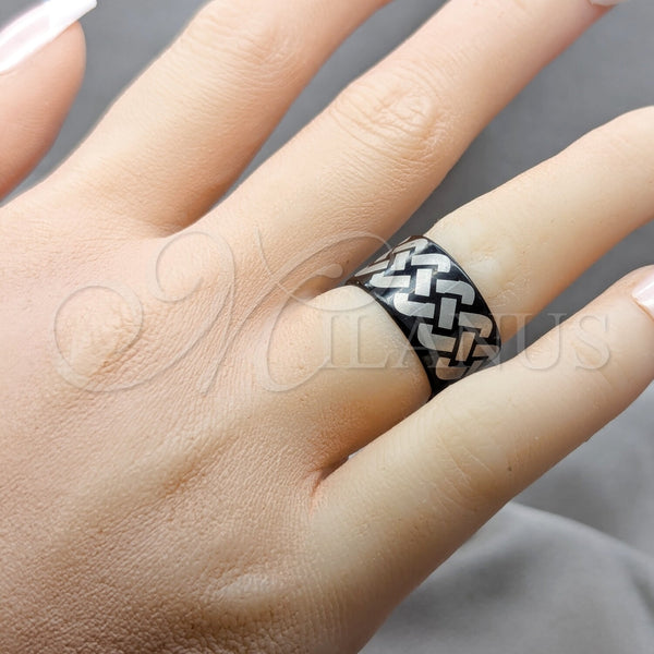 Anillo de Hombre 01.63.0677.08 Acero Inoxidable, Pulido, Rodinado Negro (Size 8)