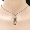 Dije Religioso 05.210.0012 Oro Laminado, Diseño de Guadalupe, con Blanca Zirconia Cubica, Pulido, Tres Tonos