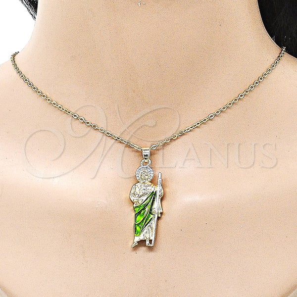 Dije Religioso 05.210.0015 Oro Laminado, Diseño de San Judas, Pulido, Tres Tonos