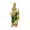 Dije Religioso 05.210.0015 Oro Laminado, Diseño de San Judas, Pulido, Tres Tonos